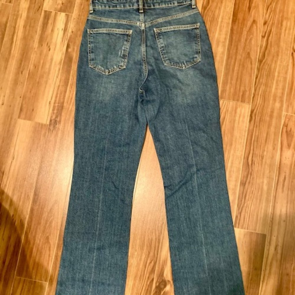 ZARA Ripped High Rise Bootcut Jeans - NWOT - Picture 5 of 8